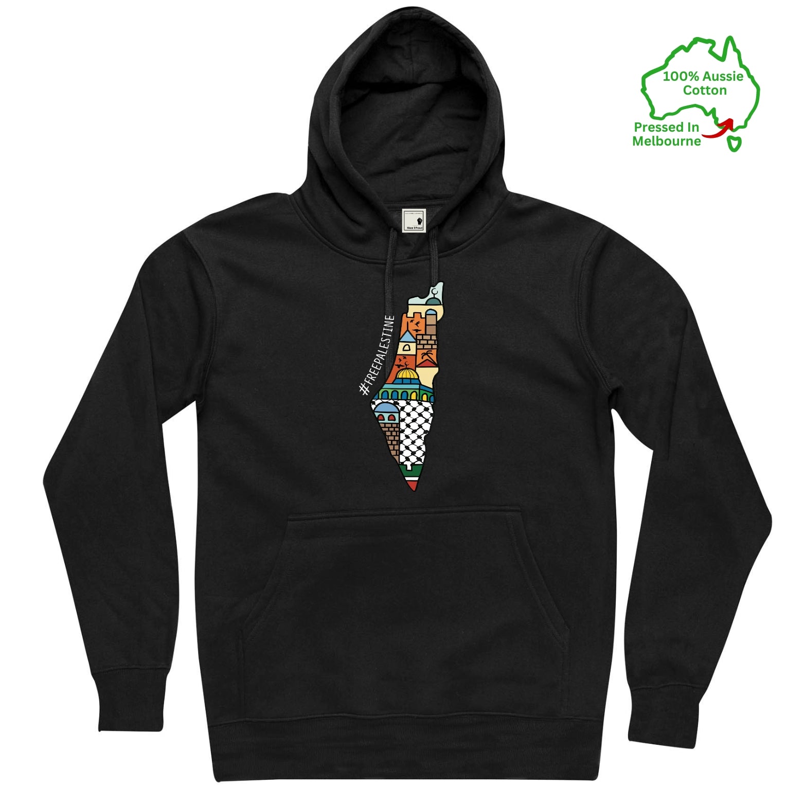 Colourful Map of Palestine Hoodie – Wear It Proud