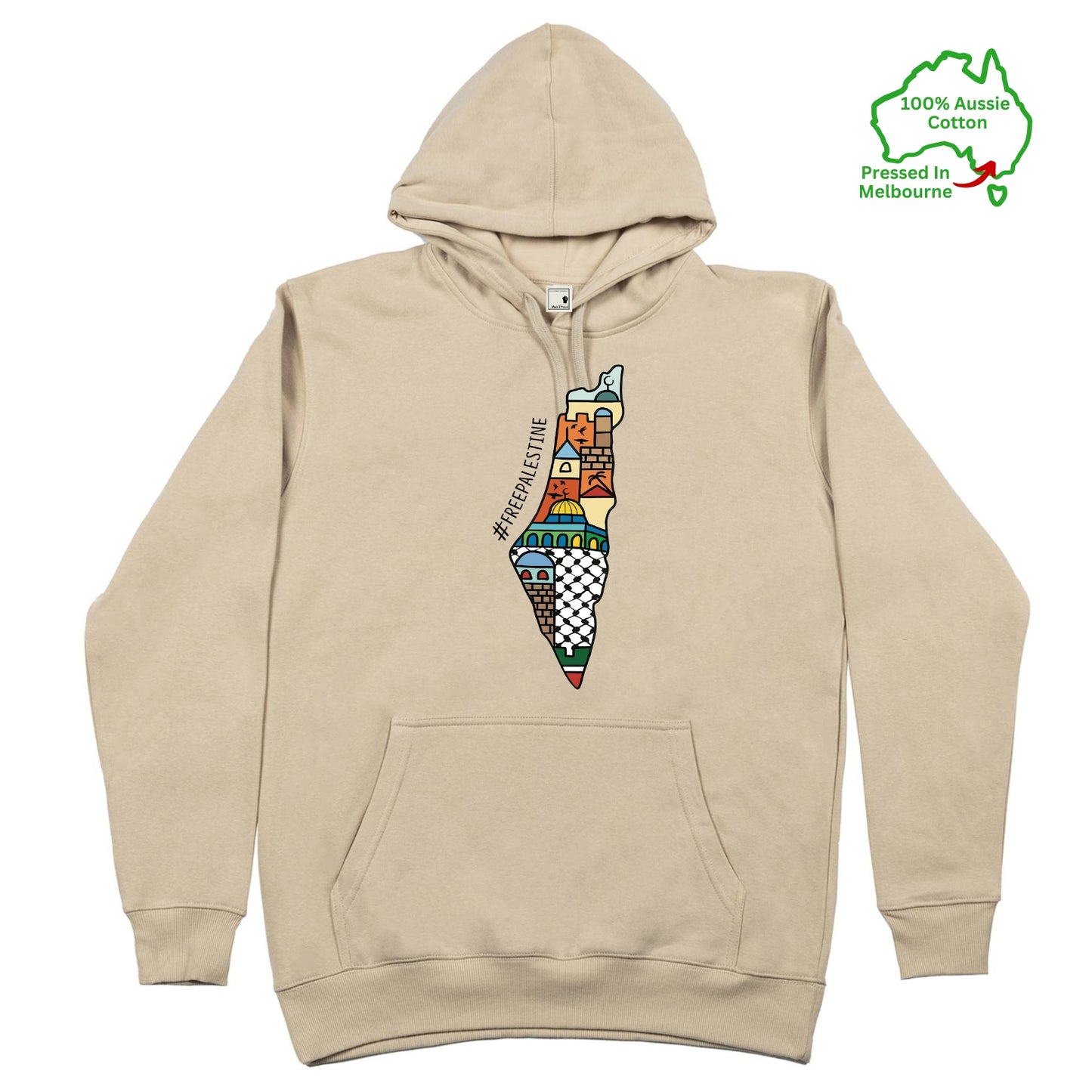 Colourful Map of Palestine Hoodie