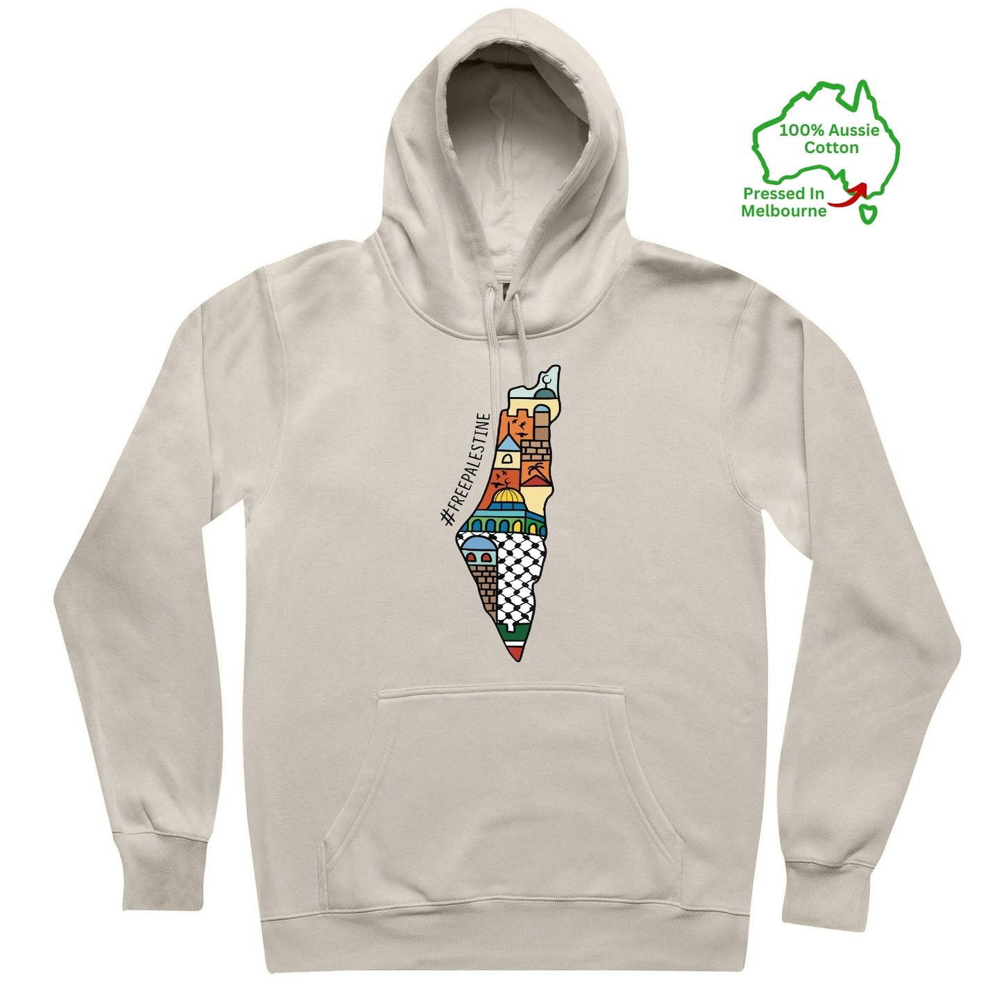 Colourful Map of Palestine Hoodie