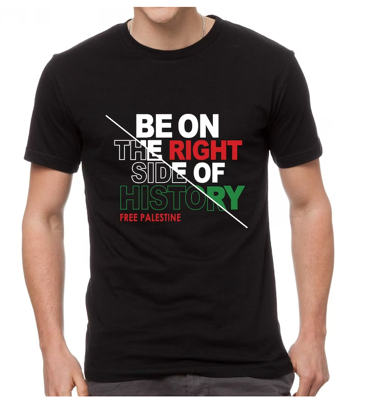 Adult On the Right Side of History - Palestine Map Tshirt - Black