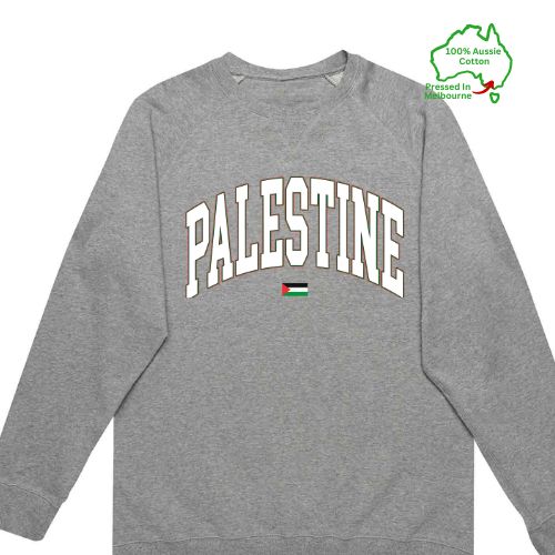 Palestine Typography Crew Grey/sage